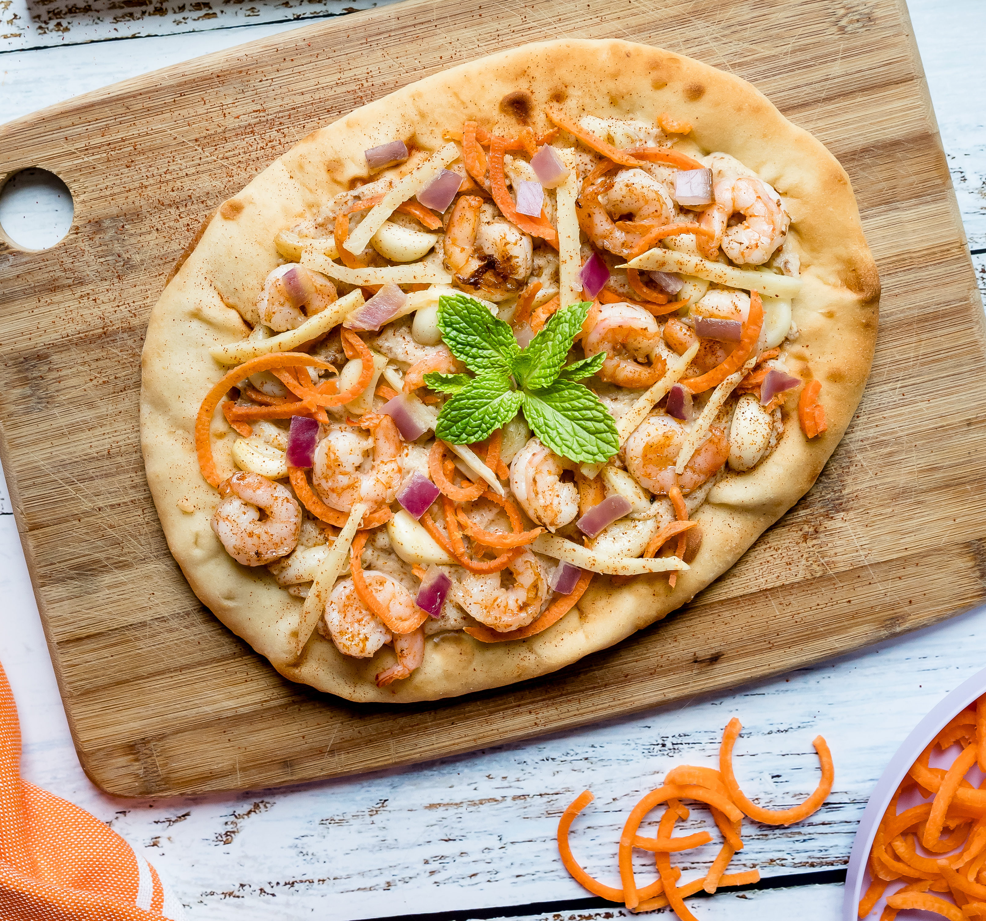 Curried Shrimp Naan