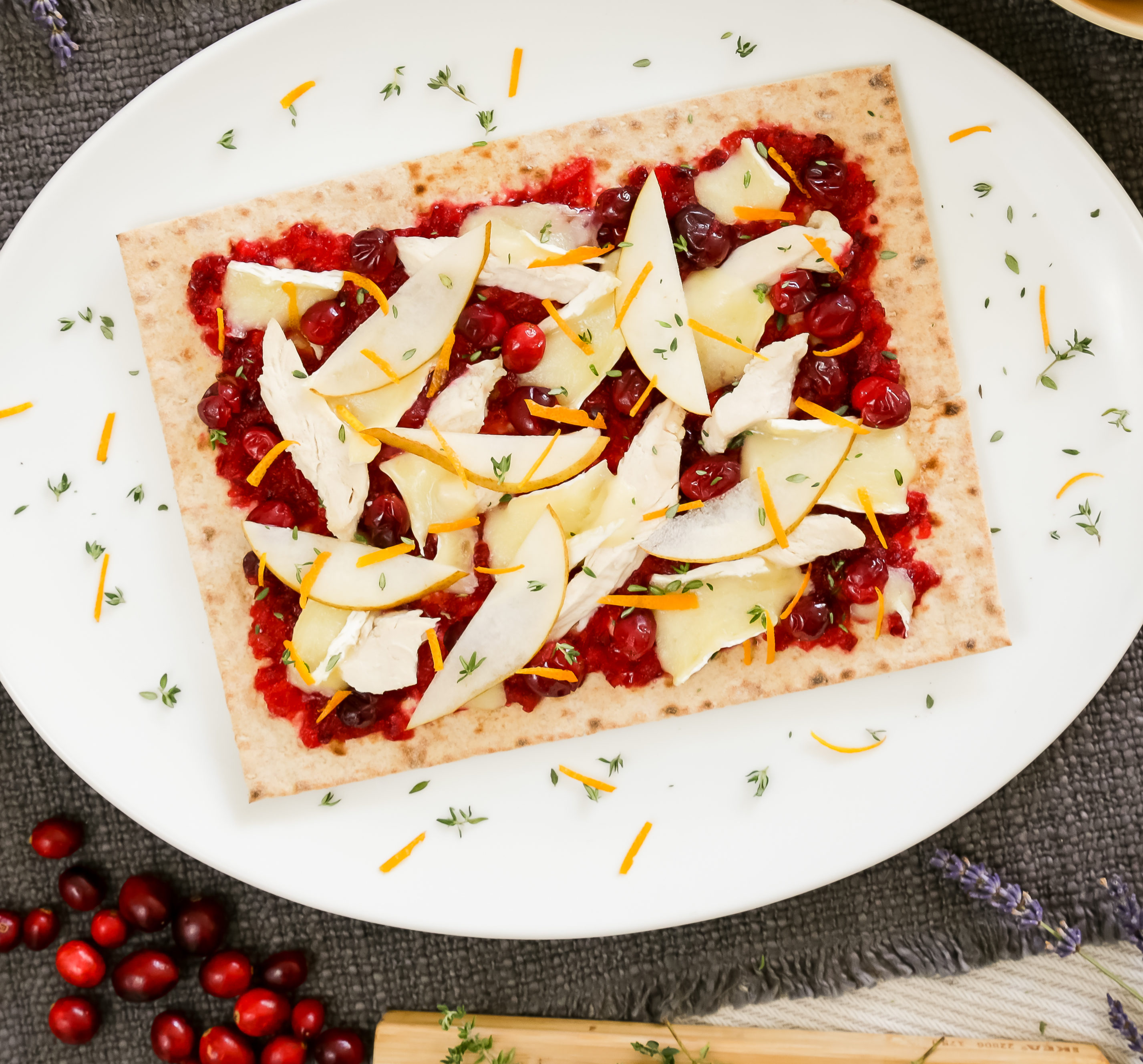 Cranberry, Brie, and Apple Lavash