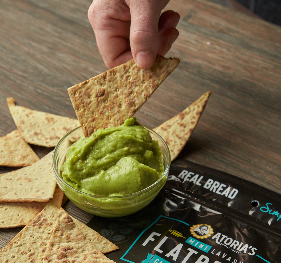 Lavash Points with Creamy Guac